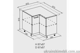 Н 87х87 (Кухня Марта)